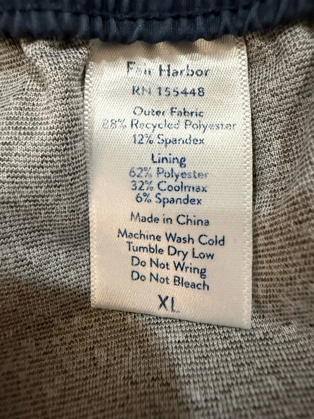 Fair Harbor Navy Blue Swim Shorts with Green Design size XL